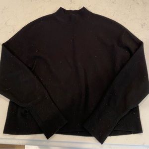Everlane Cashmere Crop Mockneck - Size Small, Black